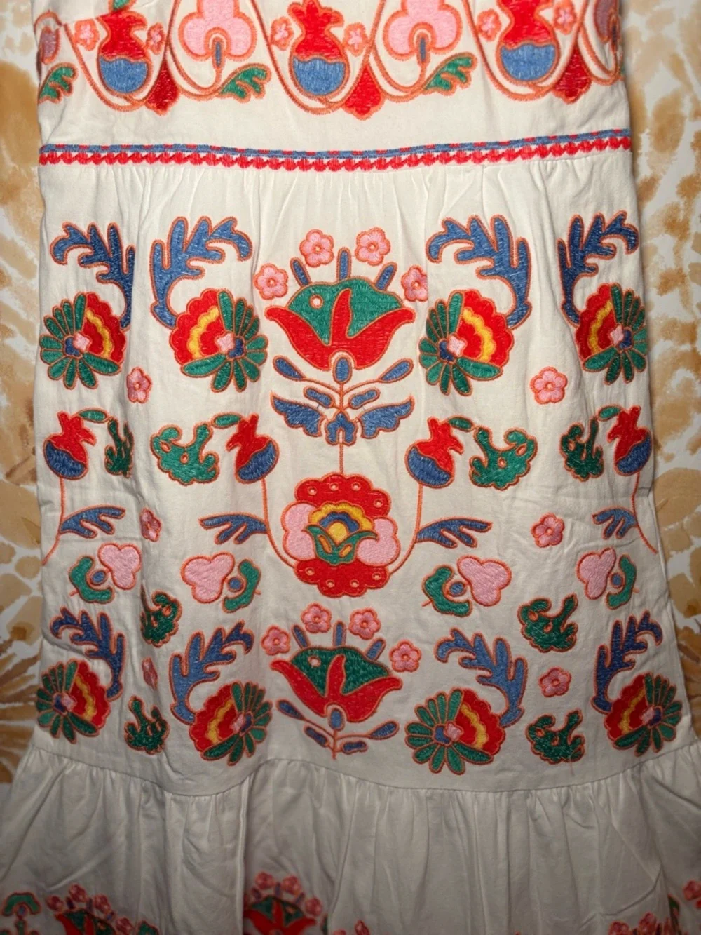 Boutique Embroidered Sundress | Colorful Boho Resort Mini Dress 7/8 - Picture 7 of 8